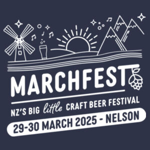 Marchfest Logo - Classic - White - AS Colour Mens Relax Zip Hood Design