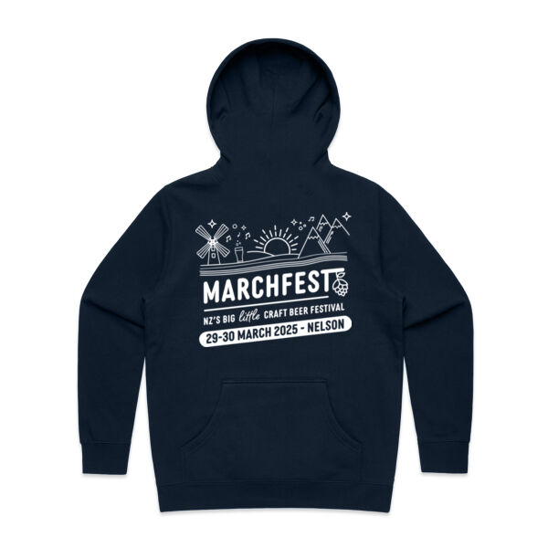 Marchfest Logo - Classic - White - AS Colour Womens Stencil Hood Thumbnail