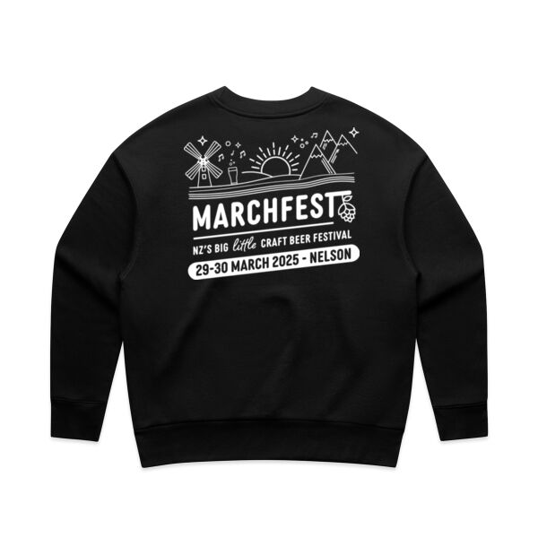Marchfest Logo - Classic - White - AS Colour Women's Relax Crew Thumbnail