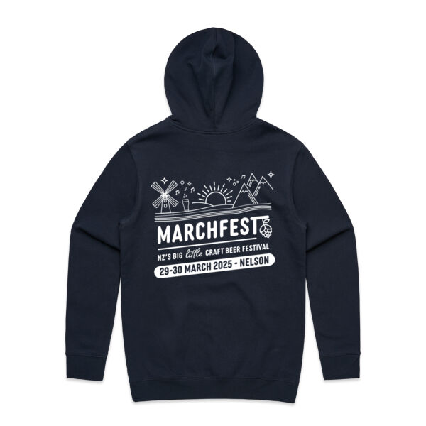 Marchfest Logo - Classic - White - AS Colour Mens Stencil Hoodie Thumbnail